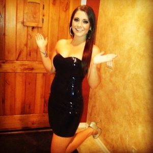 Black Bebe Strapless Sequin Dress 🖤